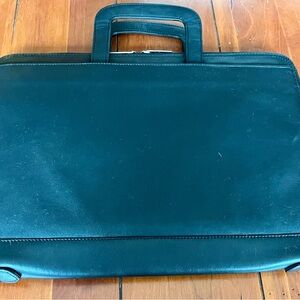 VTG Wilsons Pelle Studio Black Leather Document Portfolio Slim Briefcase Tablet